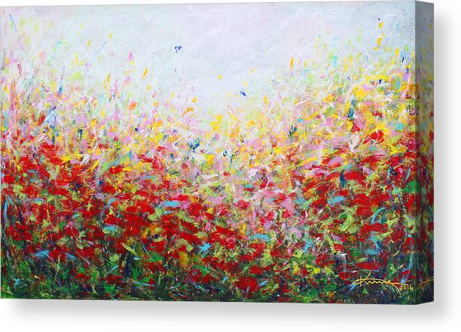 Songs Of Spring Canvas Print featuring the painting Songs of Spring No.3 by Kume Bryant
