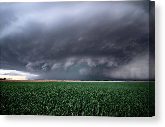 Mesocyclone Canvas Print featuring the photograph Spaceship Storm by Wesley Aston