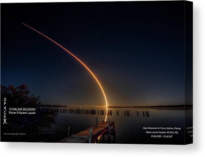  Canvas Print featuring the photograph SpaceX by Norman Peay