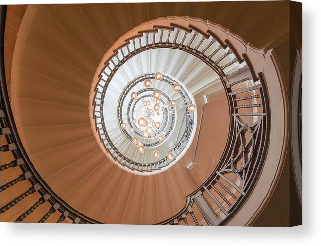 Spiral Staircase Canvas Print featuring the photograph Spiral staircase by Andrew Lalchan