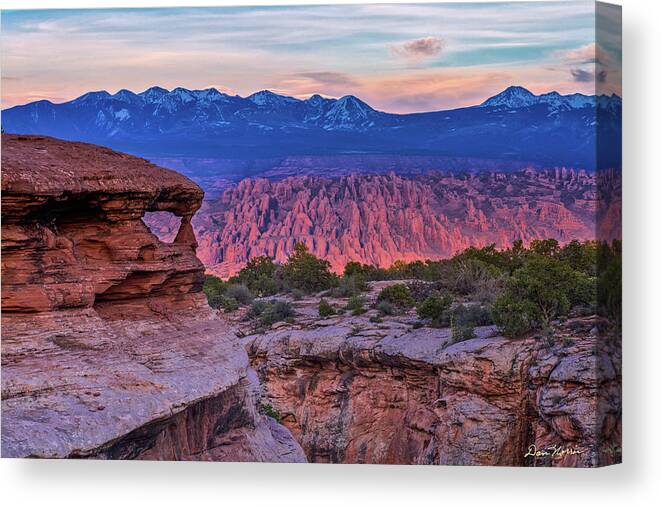 Moab Canvas Print featuring the photograph Spotlight on Behind The Rocks by Dan Norris