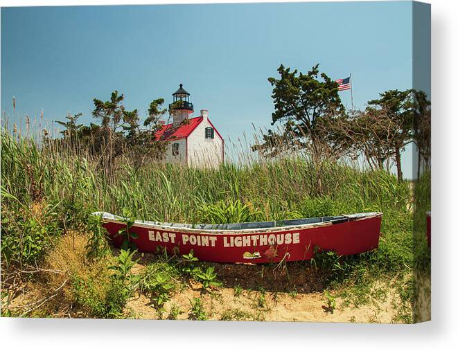 Lighthouse Canvas Print featuring the photograph Springtime at East Point Lighthouse by Kristia Adams