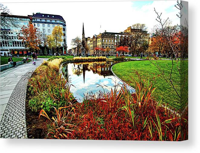 Scotland Canvas Print featuring the digital art St George's Square by SnapHappy Photos