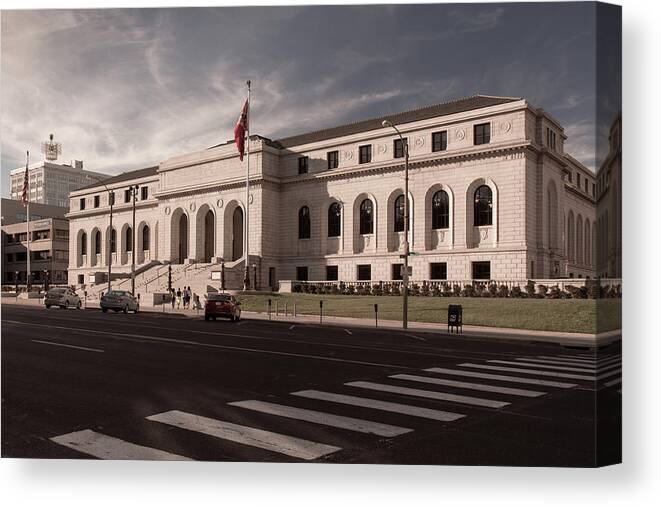 St. Louis Canvas Print featuring the photograph St. Louis Central Library by Scott Rackers