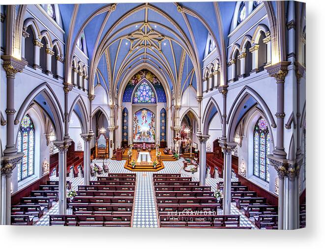Design Canvas Print featuring the photograph St. Mary's Church in Auburn, NY by Andy Crawford
