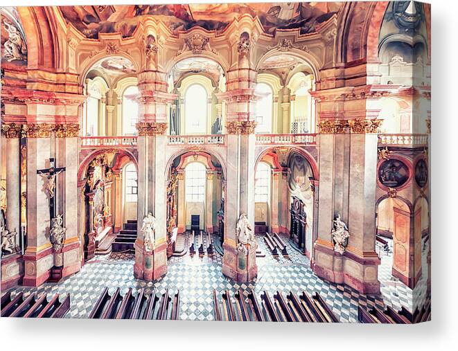 Ancient Canvas Print featuring the photograph St. Nicholas Church by Manjik Pictures