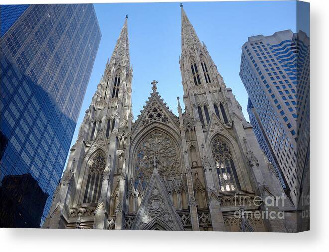 New York Canvas Print featuring the photograph St Patricks Cathedral by Wilko van de Kamp Fine Photo Art