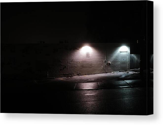 Night Canvas Print featuring the photograph Staff Parking by Kreddible Trout