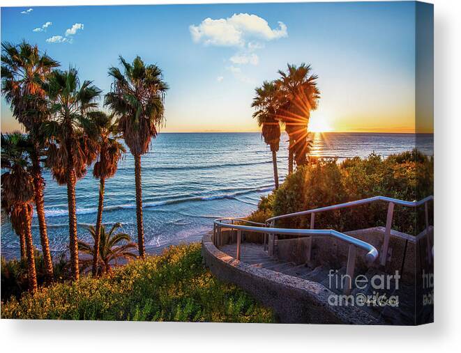 Beach Canvas Print featuring the photograph Stairway to Swami's Beach by David Levin