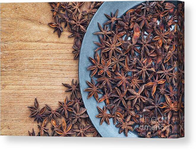 Star Anise Canvas Print featuring the photograph Star Anise Spice by Tim Gainey