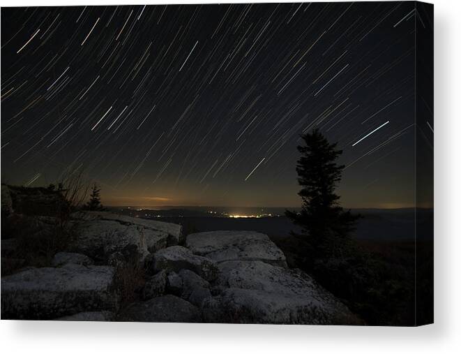 West Canvas Print featuring the photograph Star Trails at Bear Rock by Carolyn Hutchins