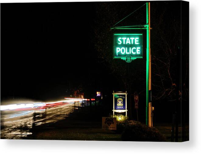 America Canvas Print featuring the photograph State Police by Alexander Farnsworth
