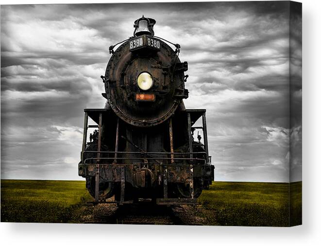 Train Canvas Print featuring the photograph Steam Engine by Carrie Hannigan