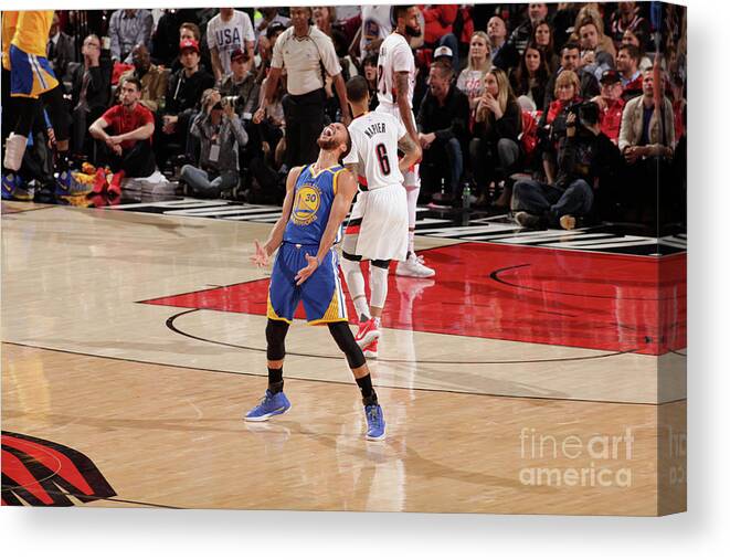 Playoffs Canvas Print featuring the photograph Stephen Curry by Cameron Browne