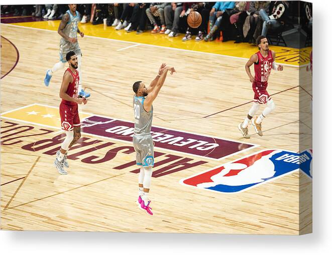 Sports Ball Canvas Print featuring the photograph Stephen Curry by Evan Yu