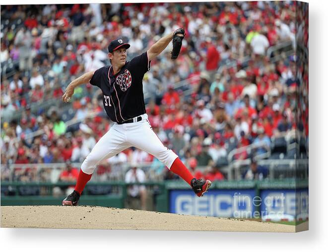 People Canvas Print featuring the photograph Stephen Strasburg by Rob Carr