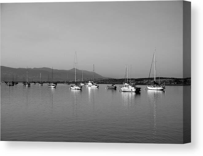 Boats Canvas Print featuring the photograph Stillness in the Bay by Gina Cinardo