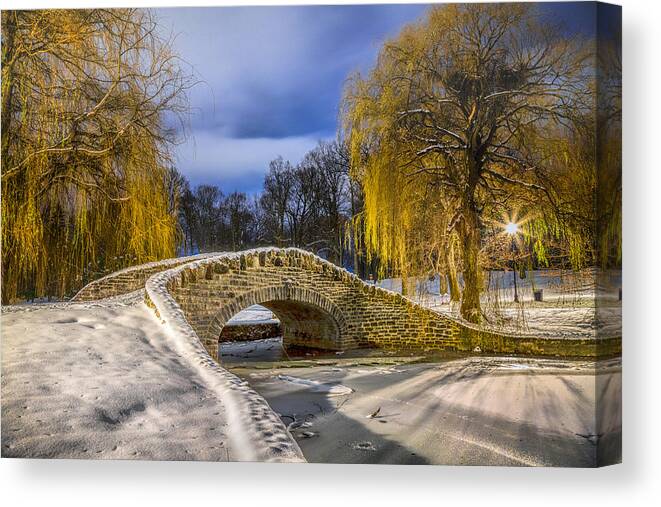 Stone Canvas Print featuring the photograph Stone Bridge at Hiawatha by Rod Best