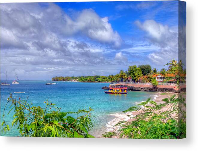 Tropics Canvas Print featuring the photograph Store Bay Waters, Tobago by Nadia Sanowar