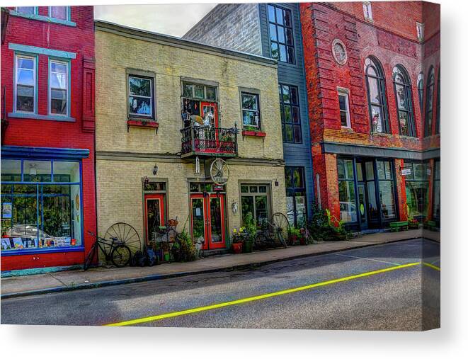 Store Canvas Print featuring the photograph Store front in small town by Dan Friend
