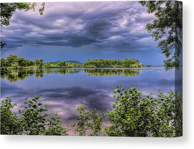 Weather Canvas Print featuring the photograph Storming Through The Trees On Lake Wausau by Dale Kauzlaric