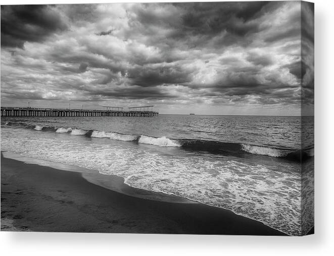 Coney Island Canvas Print featuring the photograph Stormy Seascape by Cate Franklyn