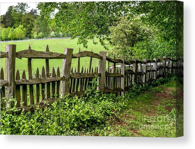 Stowe Gardens Canvas Print featuring the photograph Stowe Gardens Fence by David Meznarich