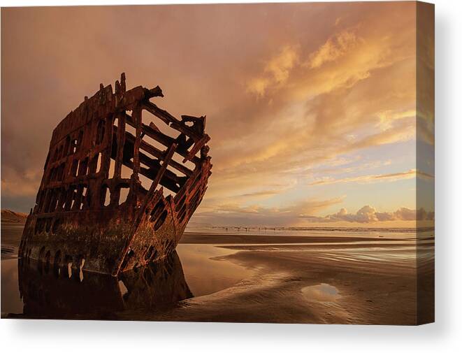 Peter Iredale Canvas Print featuring the photograph Stranded by Dan Mihai