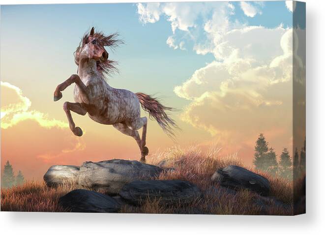 Strawberry Roan Canvas Print featuring the digital art Strawberry Roan by Daniel Eskridge