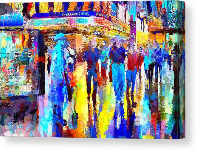 Street Mime Canvas Print featuring the photograph Street Mime Entertainer, Las Vegas by Tatiana Travelways
