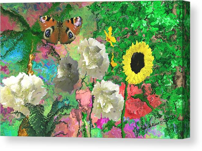Digital Flowers Gardensummer Canvas Print featuring the digital art Summer Garden by Bob Shimer