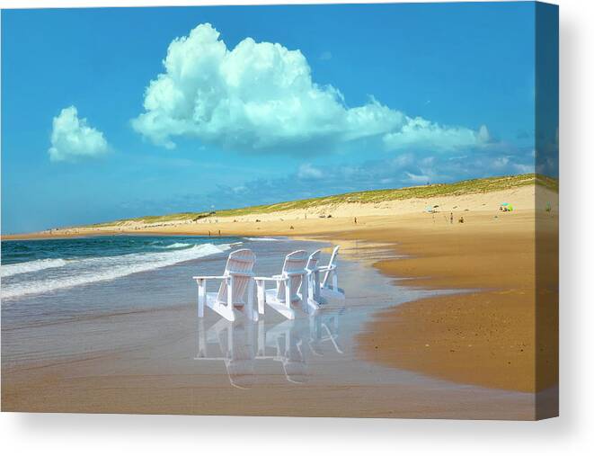 Beach Canvas Print featuring the photograph Summertime Beach by Debra and Dave Vanderlaan