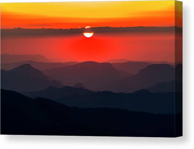 Balkan Mountains Canvas Print featuring the photograph Sun Eye by Evgeni Dinev