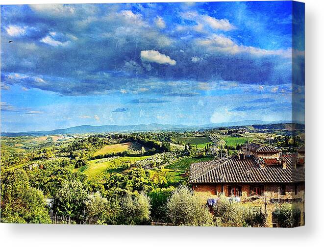 Tuscany Canvas Print featuring the photograph Sunny Landscape in Tuscany by Ramona Matei