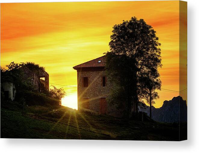 Northern Spain Canvas Print featuring the photograph Sunrise In Asturias by Chris Lord