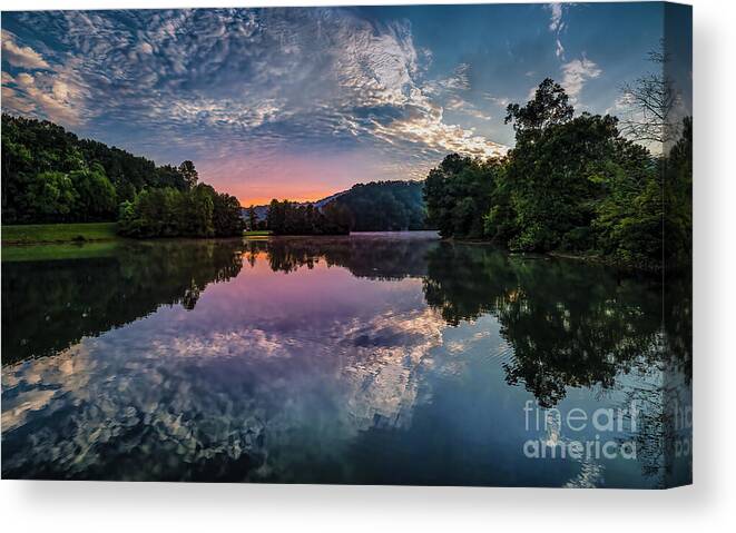 Lake Canvas Print featuring the photograph Sunrise over Patrick Henry Lake by Shelia Hunt