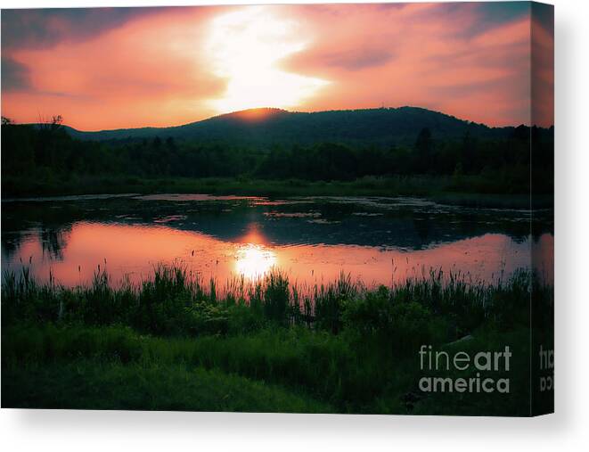 Sunset Canvas Print featuring the photograph Sun's Last Dance by JCV Freelance Photography LLC