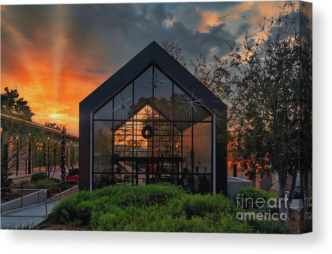 Irvine Canvas Print featuring the photograph Sunset at Great Park, Irvine, California by Alex Do