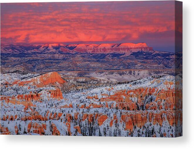 2019 Canvas Print featuring the photograph Sunset at Inspiration Point, Bryce Canyon National Park by Bridget Calip