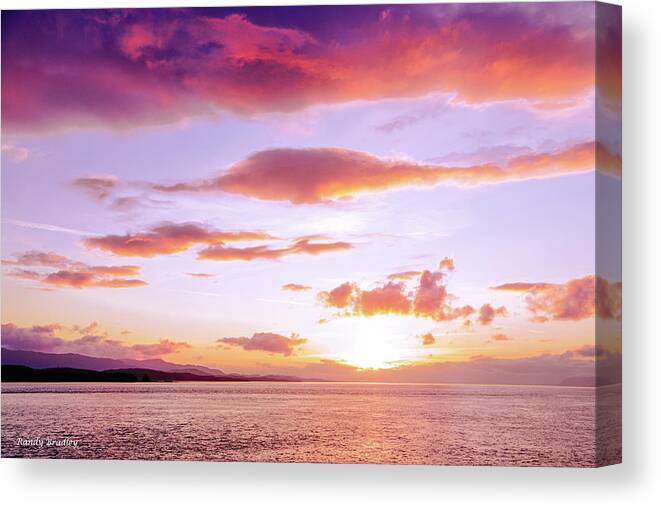 Sunset Canvas Print featuring the photograph Sunset at Lincoln City Oregon by Randy Bradley