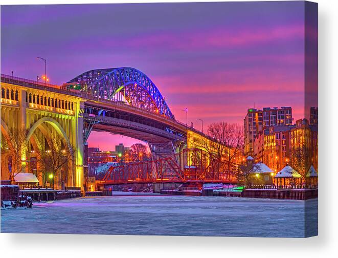 Sunset At Settlers Landing Canvas Print featuring the photograph Sunset at Settlers Landing by Carolyn Hall