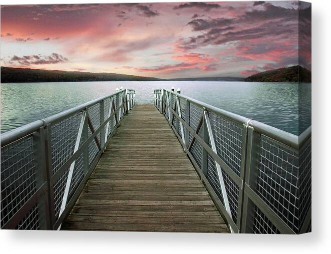 Sunset Canvas Print featuring the photograph Sunset at Stewart Park by Jessica Jenney