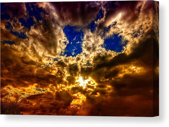 Sunset Canvas Print featuring the photograph Sunset Clouds by Dave Zumsteg