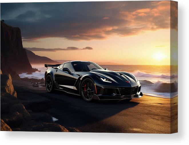 Zr1 Canvas Print featuring the painting Sunset Fury by Lourry Legarde