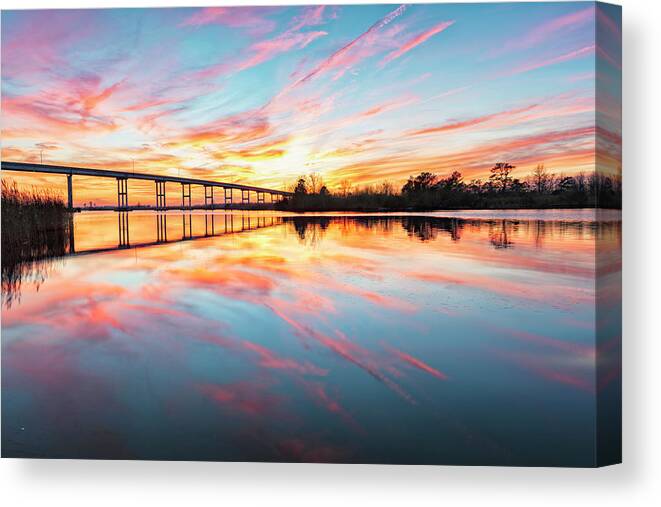 Sunset Glass Canvas Print featuring the photograph Sunset Glass by Russell Pugh