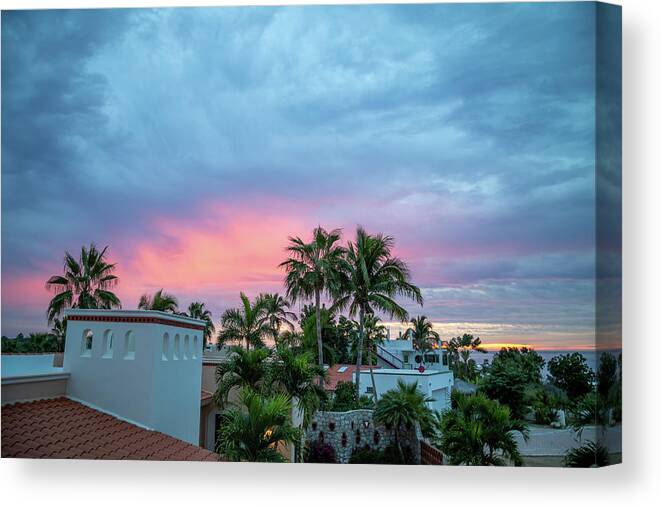 Arch Canvas Print featuring the photograph Sunset in Cabo 3 by Cindy Robinson