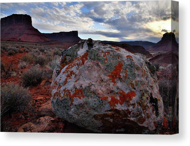 Utah Canvas Print featuring the photograph Sunset in Castle Valley Utah by Ray Mathis