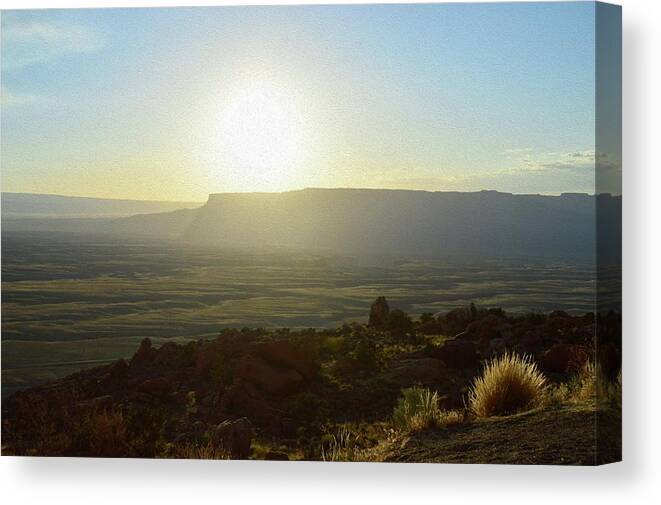 Photography Canvas Print featuring the photograph Sunset in the Distance by Lisa Burbach