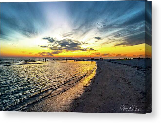 Susan Molnar Canvas Print featuring the photograph Sunset on Lido Beach 4 by Susan Molnar