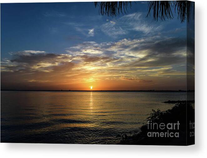 Sunset Canvas Print featuring the photograph Sunset Reflection on the Water by Beachtown Views